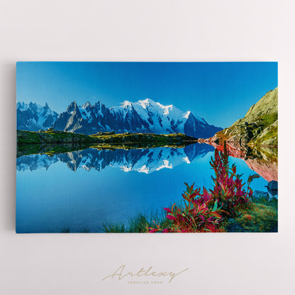 Lac Blanc Lake with Mont Blanc France Canvas Print ArtLexy   