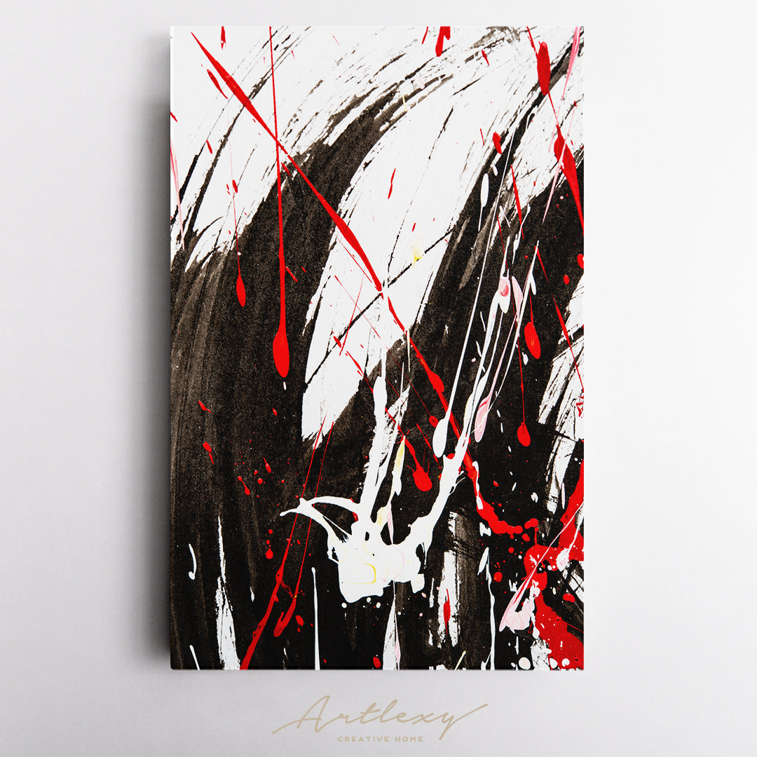 Abstract Psychedelic Black and Red Pattern Canvas Print ArtLexy   