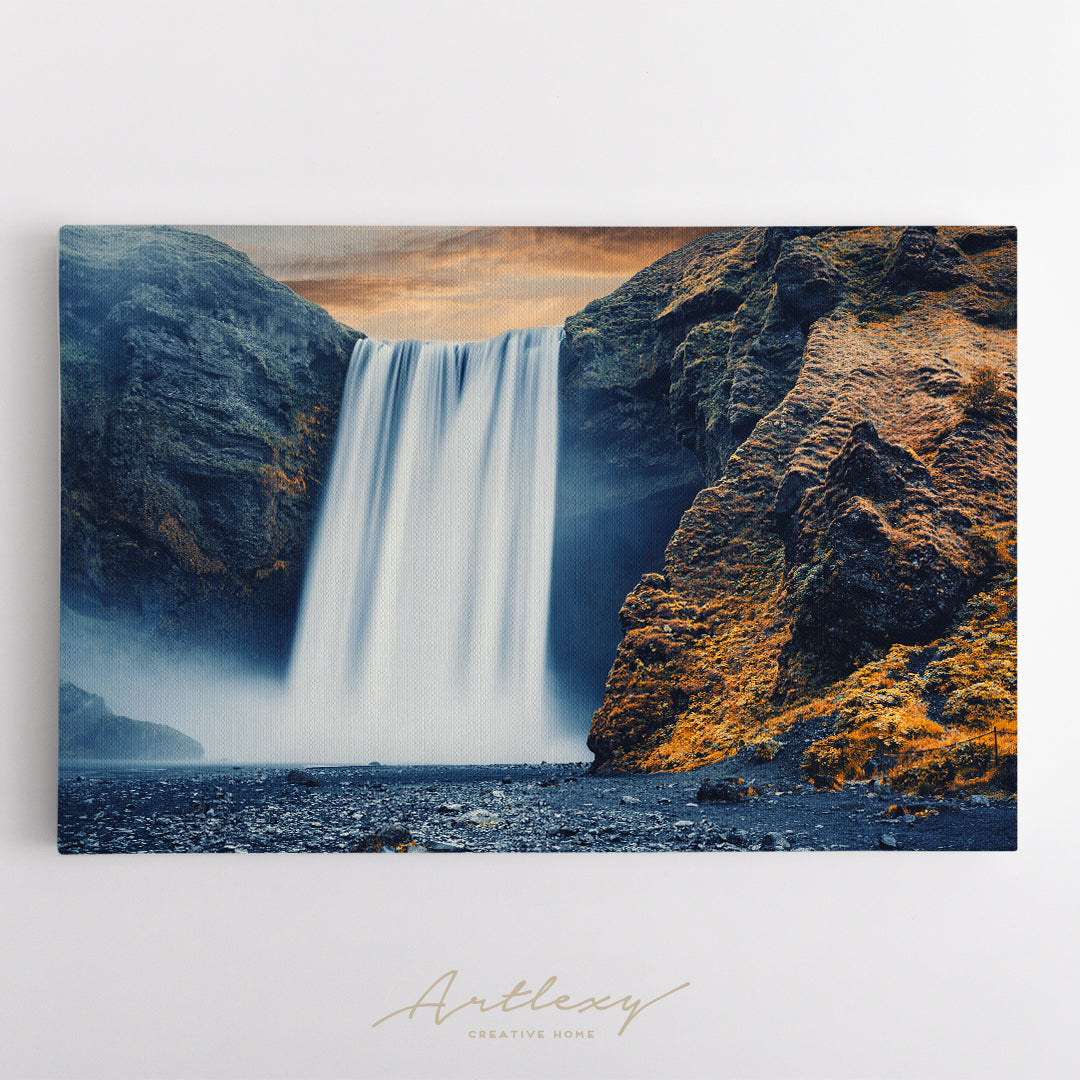 Amazing Skogafoss Waterfall Iceland Canvas Print ArtLexy   