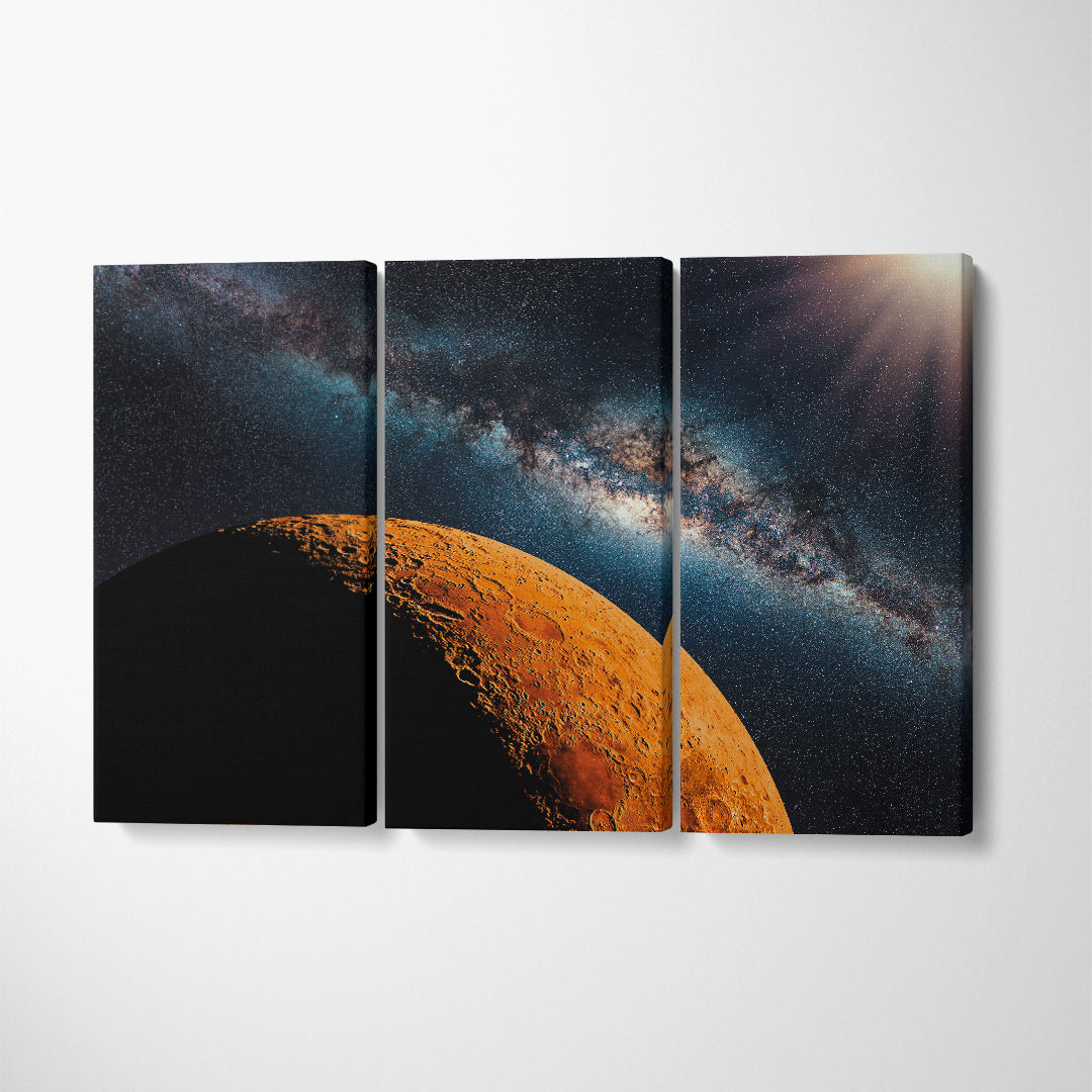 Mars Planet Canvas Print ArtLexy 3 Panels 36"x24" inches 