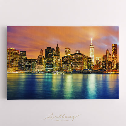 Manhattan at Sunset Canvas Print ArtLexy   