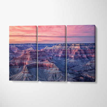 Grand Canyon National Park at Dusk USA Arizona Canvas Print ArtLexy 3 Panels 36"x24" inches 
