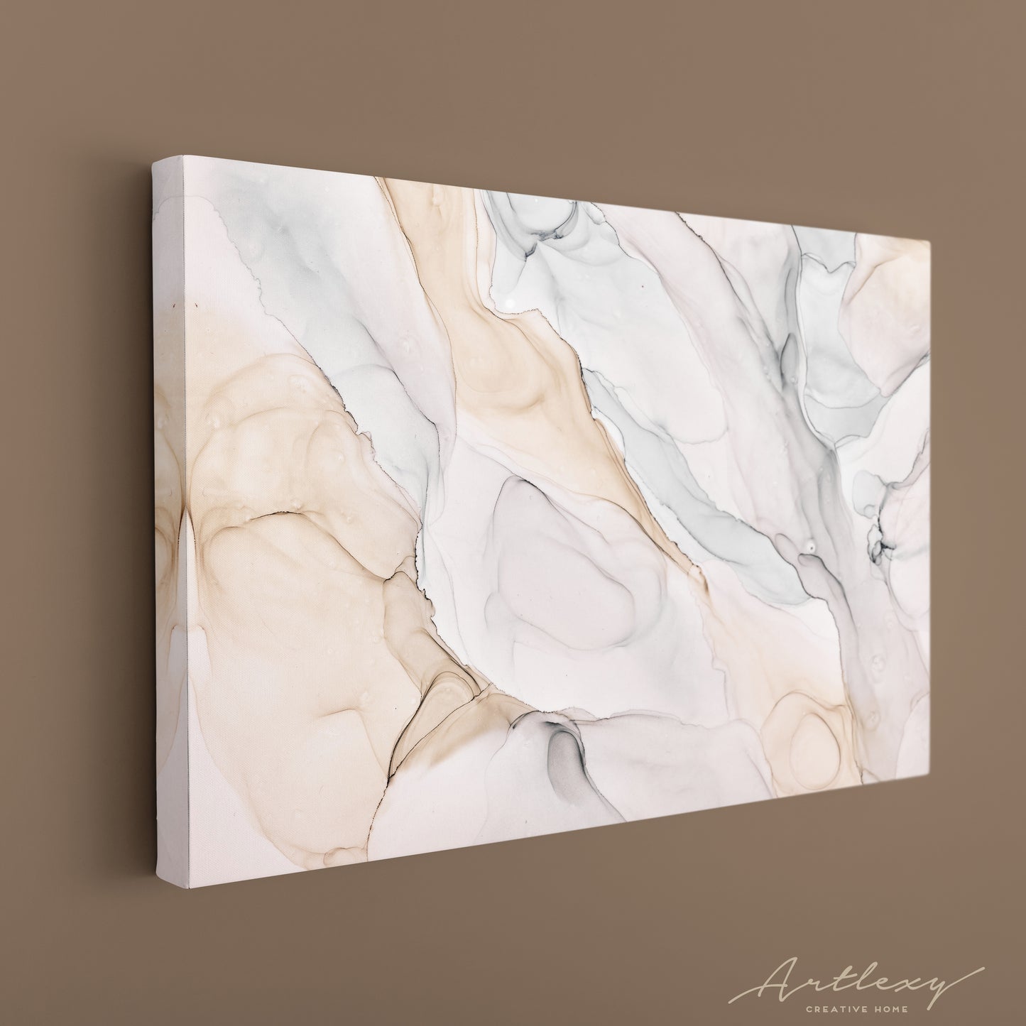 Modern Pastel Fluid Marble Canvas Print ArtLexy   