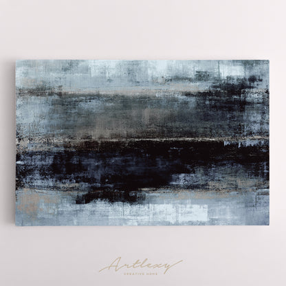 Blue and Grey Abstract Pattern Canvas Print ArtLexy   