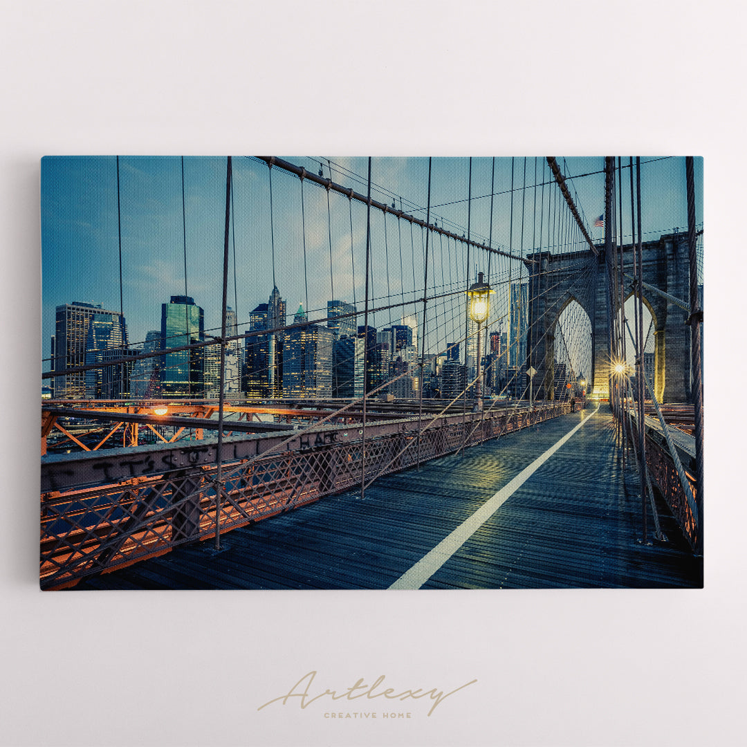 Brooklyn Bridge at Night New York City Canvas Print ArtLexy   