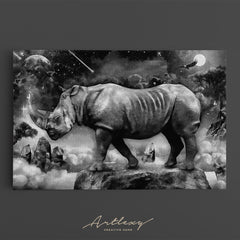 Rhinoceros in Fantasy World Canvas Print ArtLexy   