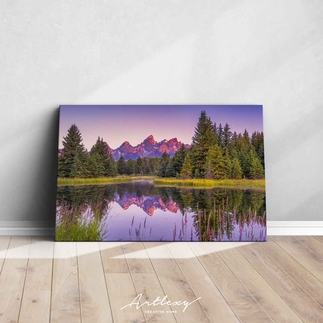 Teton Range and Snake River Canvas Print ArtLexy   