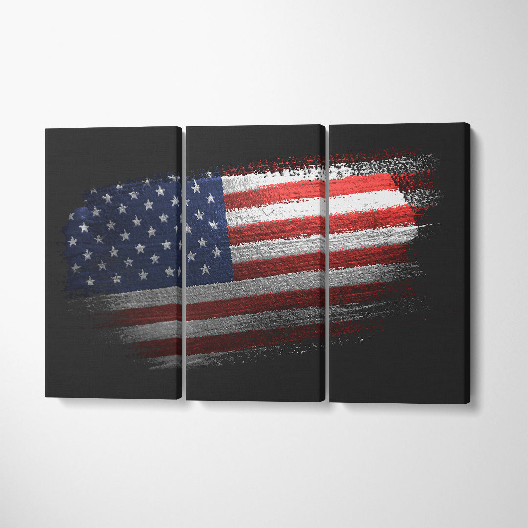 America Flag Canvas Print ArtLexy 3 Panels 36"x24" inches 