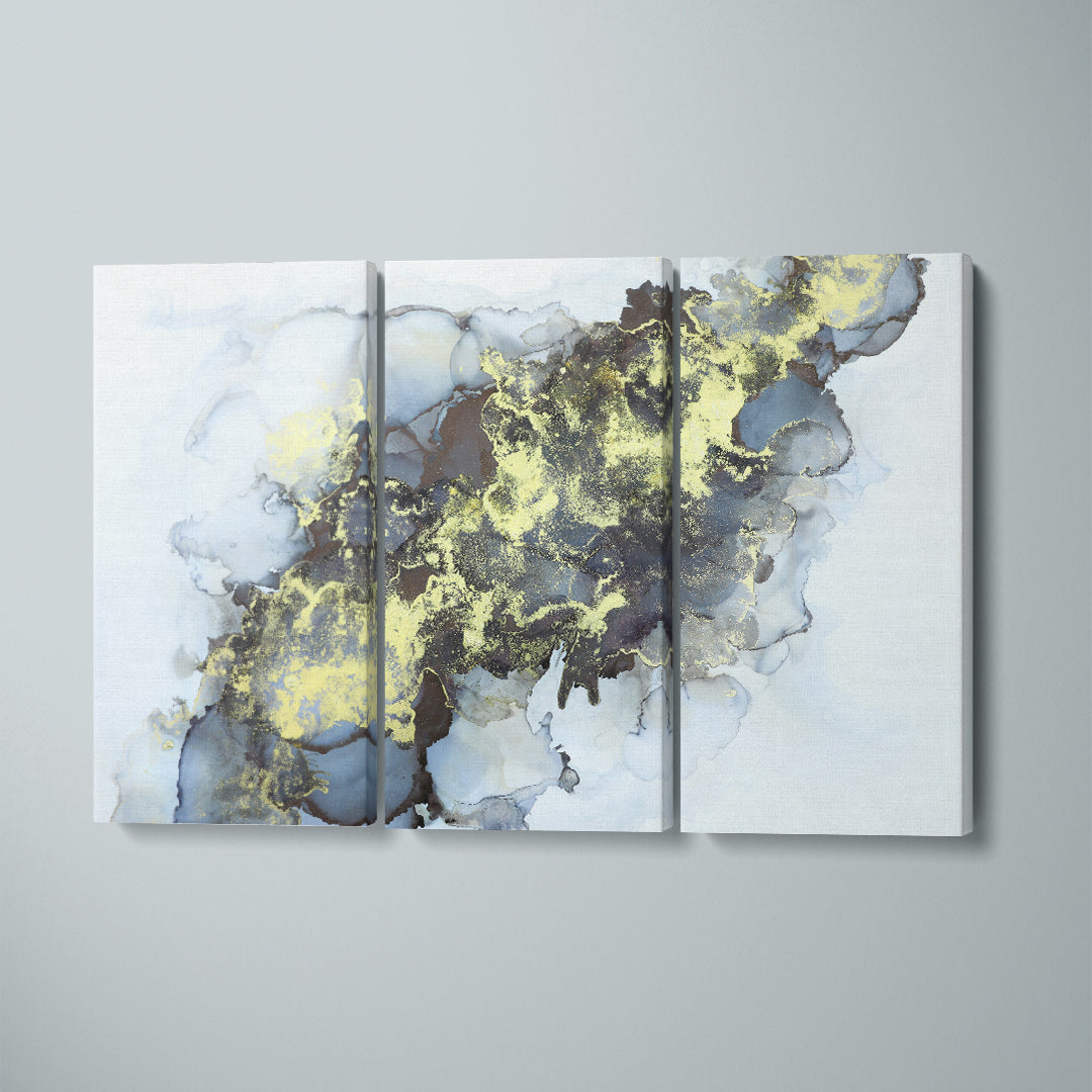Abstract Fluid Ink Pattern Canvas Print ArtLexy 3 Panels 36"x24" inches 
