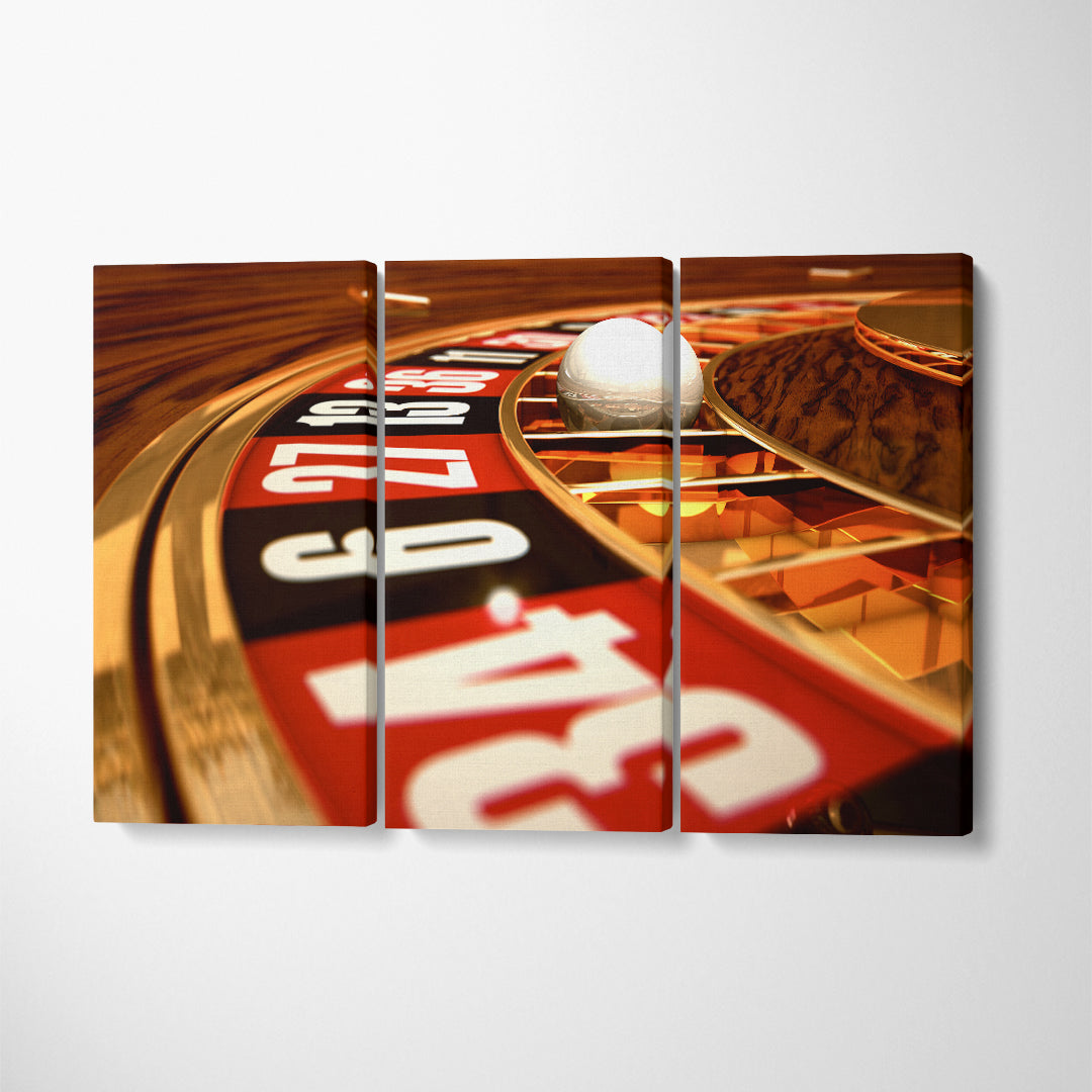 Roulette Canvas Print ArtLexy 3 Panels 36"x24" inches 