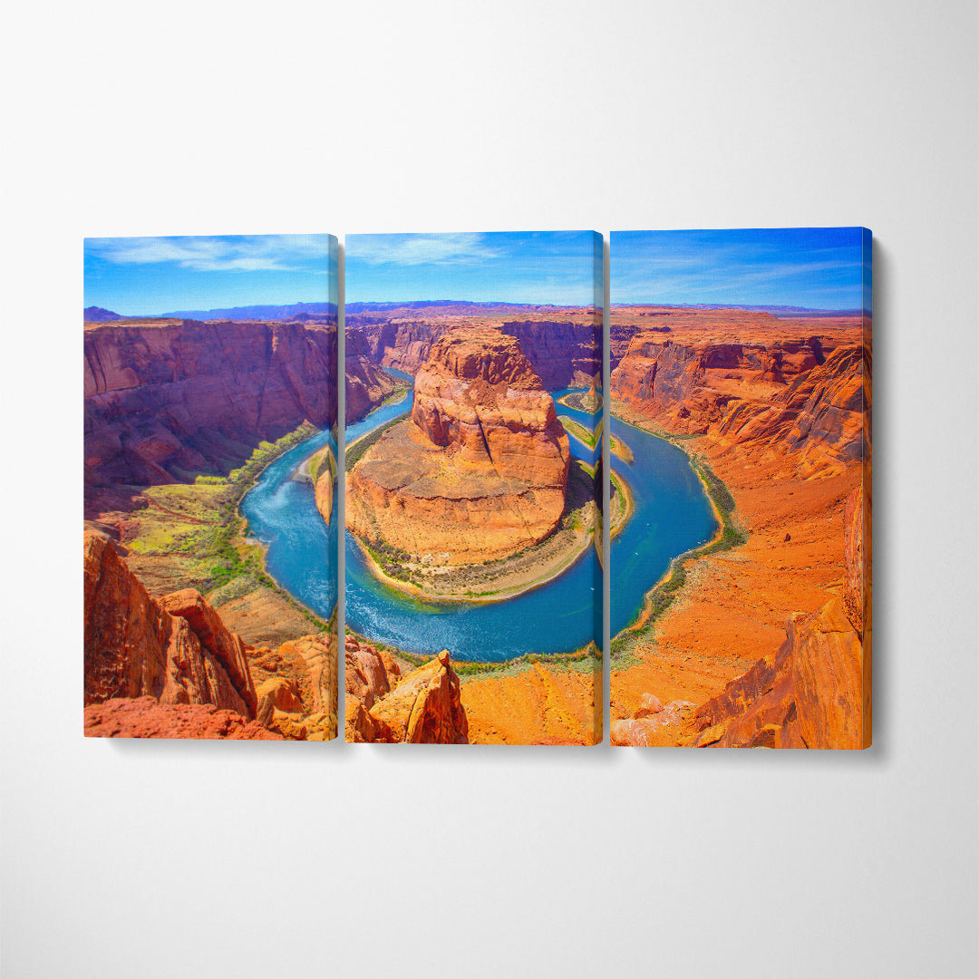 Colorado River Glen Canyon Arizona Canvas Print ArtLexy 3 Panels 36"x24" inches 