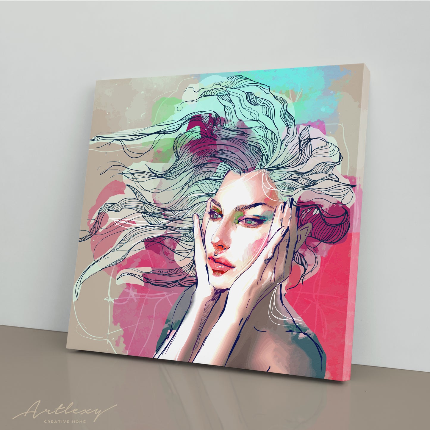 Abstract Woman Portrait Canvas Print ArtLexy   