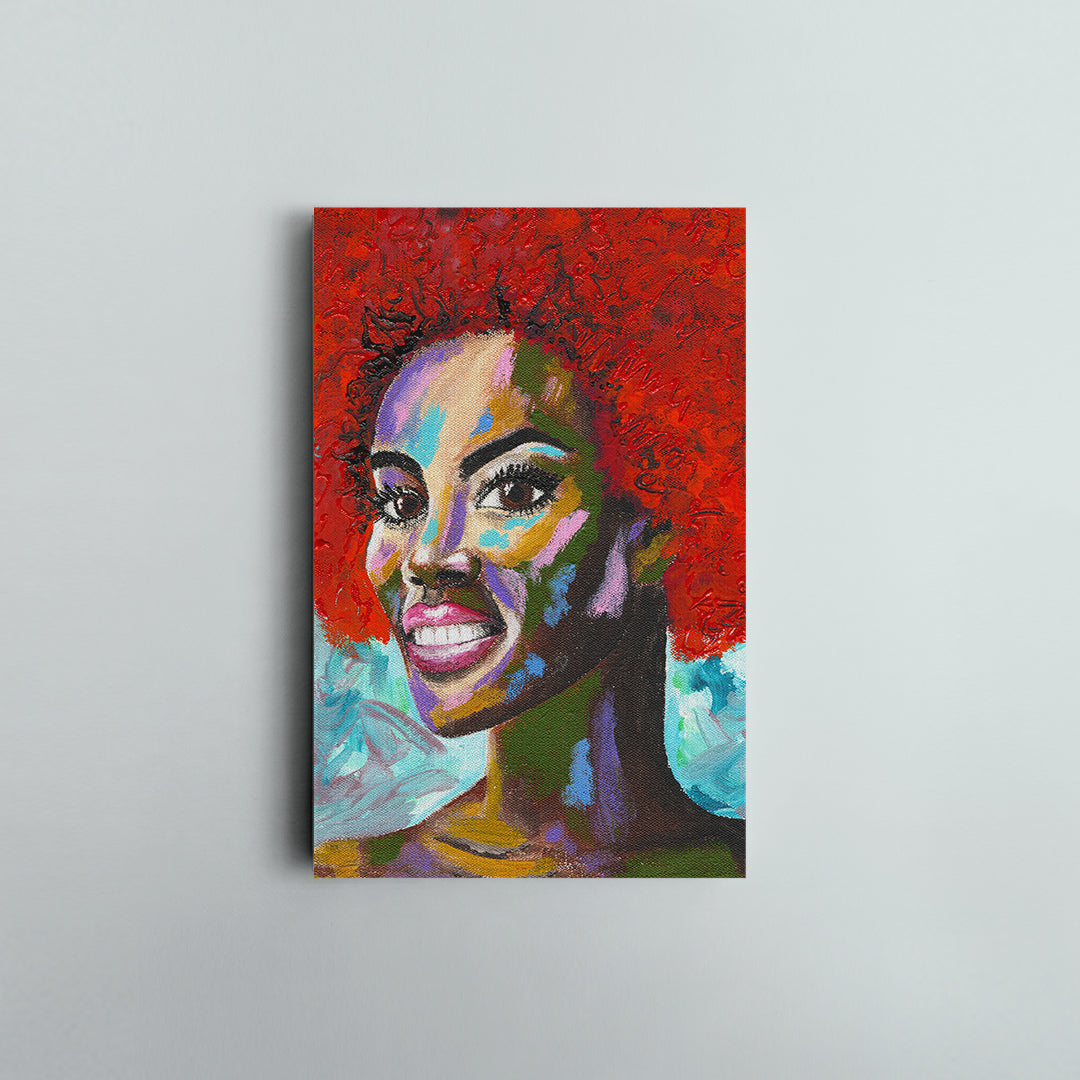 African Woman with Red Hair Canvas Print ArtLexy   