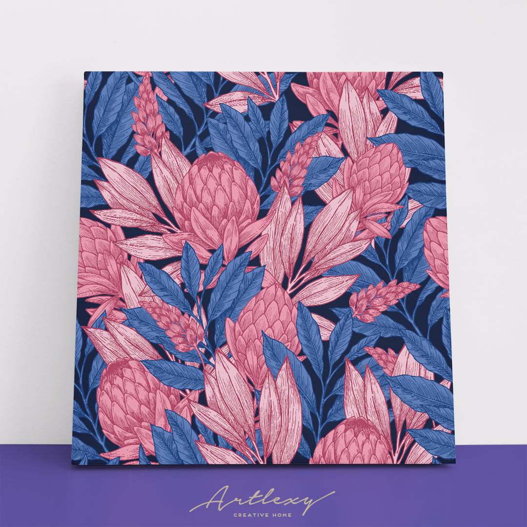Abstract Vintage Flowers Canvas Print ArtLexy   