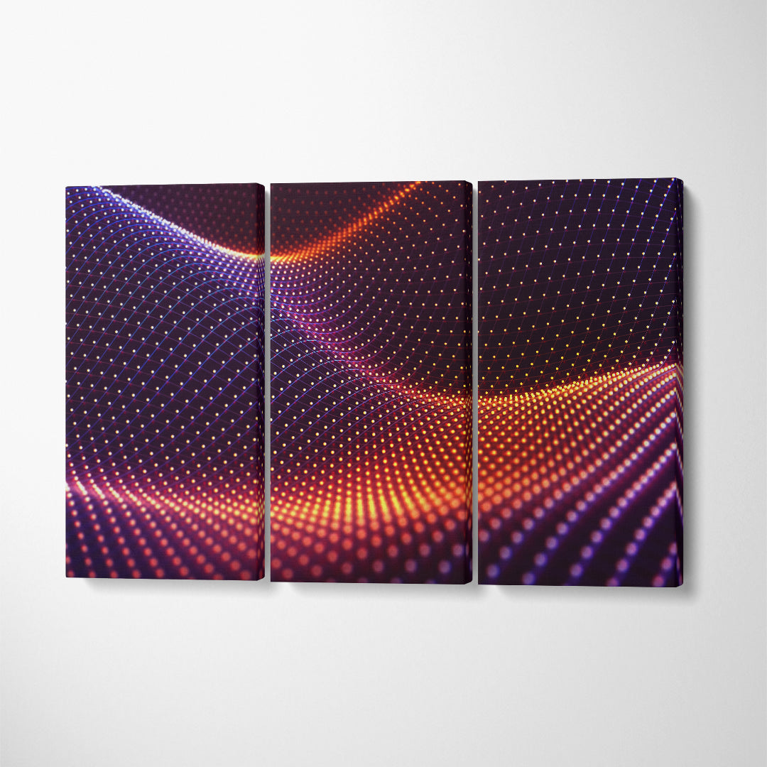 Abstract Colorful Mesh Canvas Print ArtLexy 3 Panels 36"x24" inches 