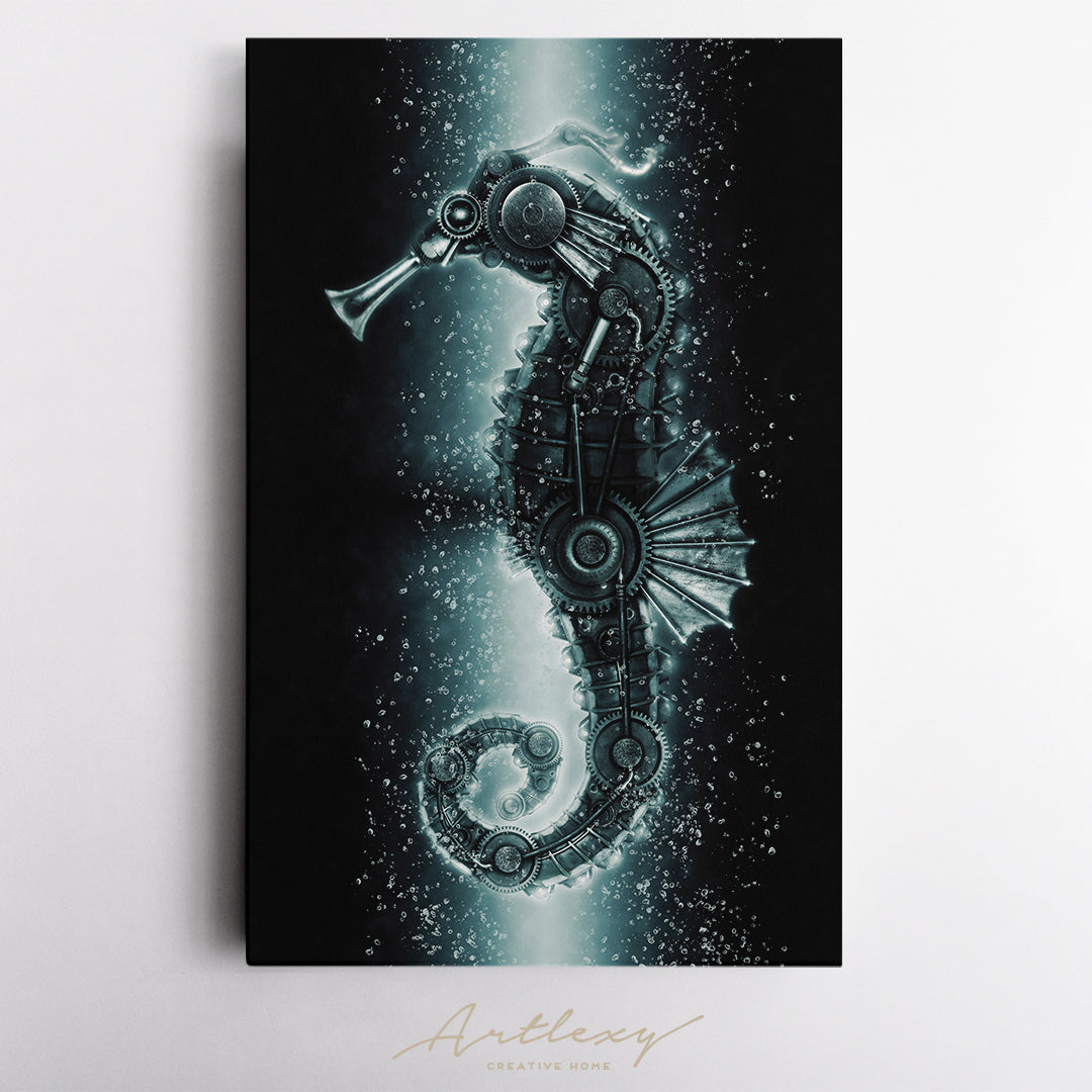 Steampunk Mechanical Seahorse Canvas Print ArtLexy   
