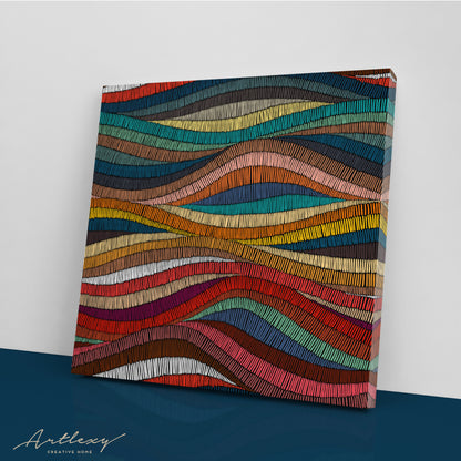 Abstract Wavy Embroidery Canvas Print ArtLexy   