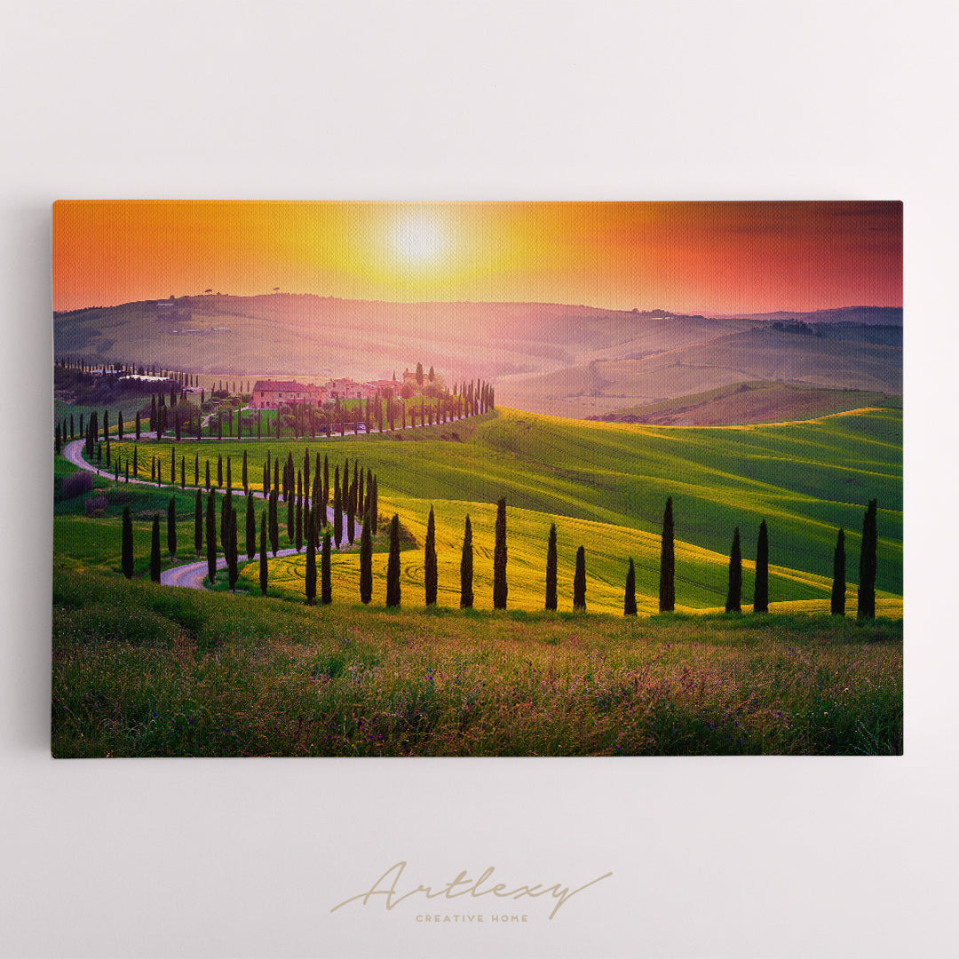 Tuscany Fields Landscape Italy Canvas Print ArtLexy   