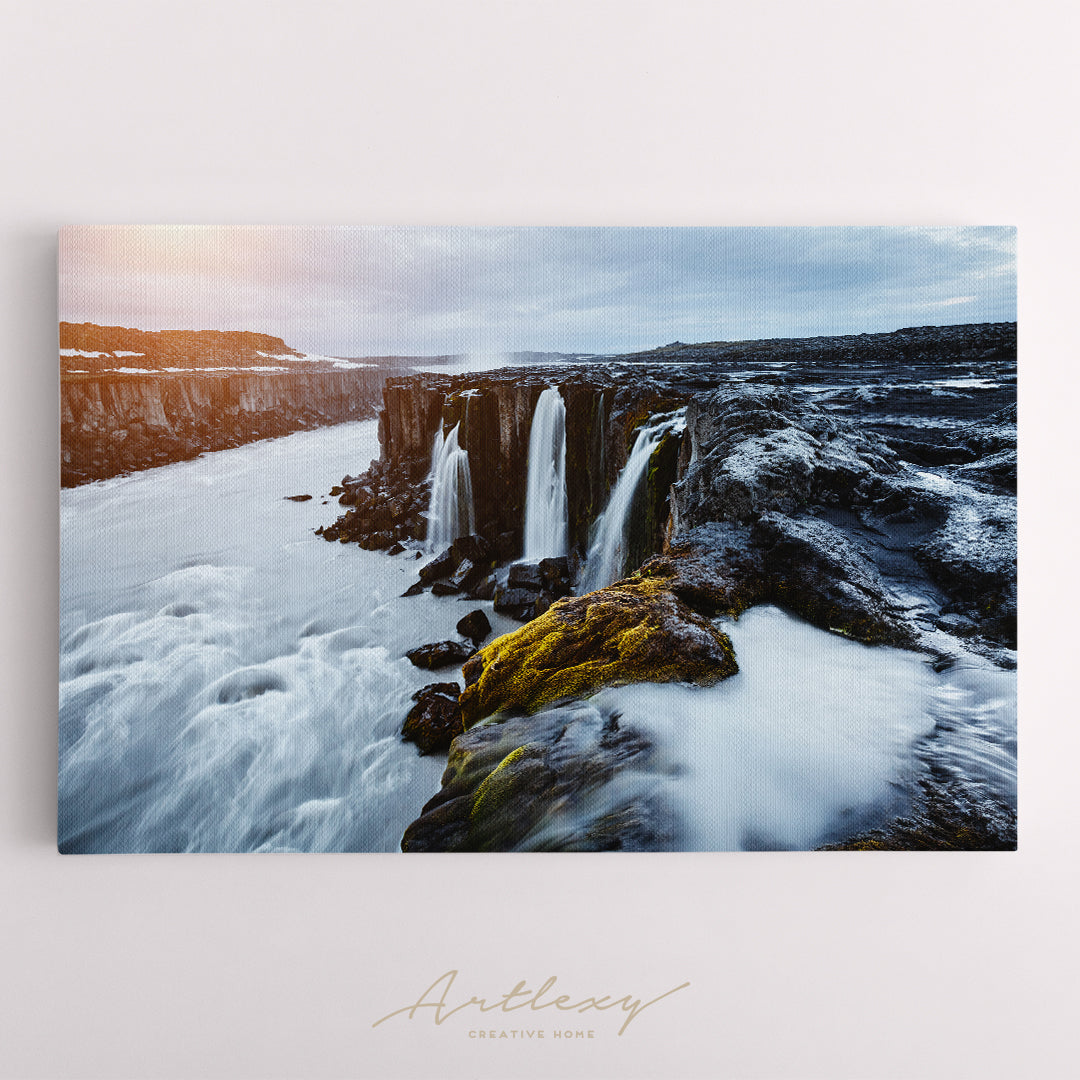 Selfoss Waterfall Iceland Canvas Print ArtLexy   