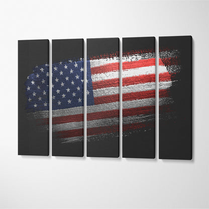 America Flag Canvas Print ArtLexy 5 Panels 36"x24" inches 