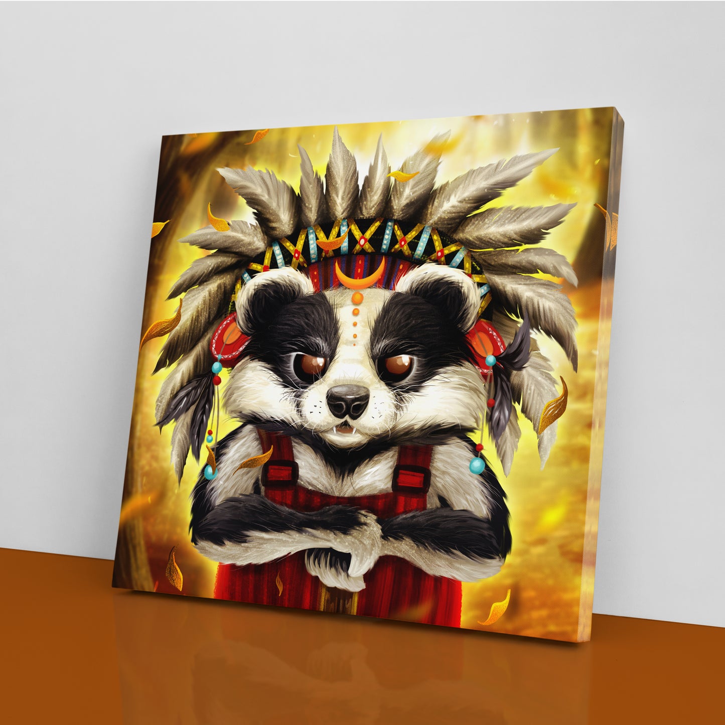 Badger Indian Warrior Canvas Print ArtLexy   