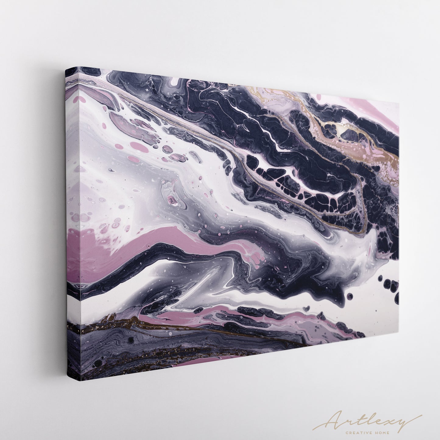 Abstract Lilac Wavy Marble Canvas Print ArtLexy   