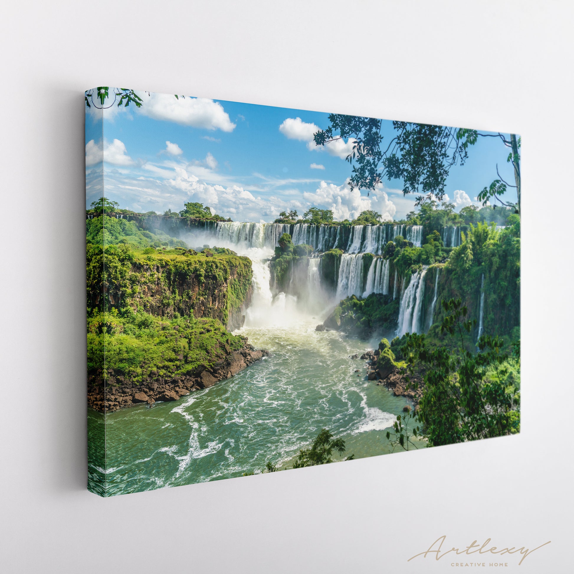 Iguazu Falls Argentina National Park Canvas Print ArtLexy 1 Panel 24"x16" inches 