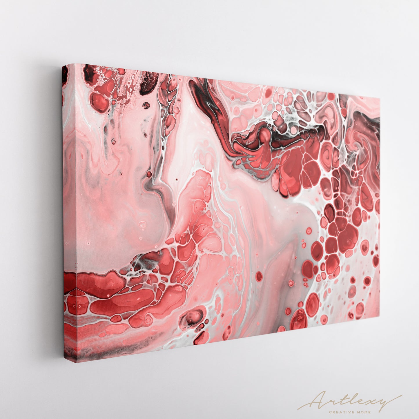 Abstract Trendy Fluid Marble Waves Canvas Print ArtLexy   