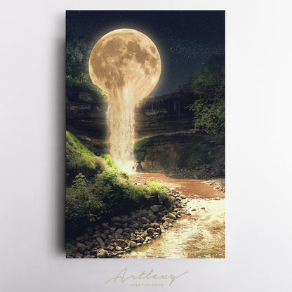Moon Flowing into River Canvas Print ArtLexy   