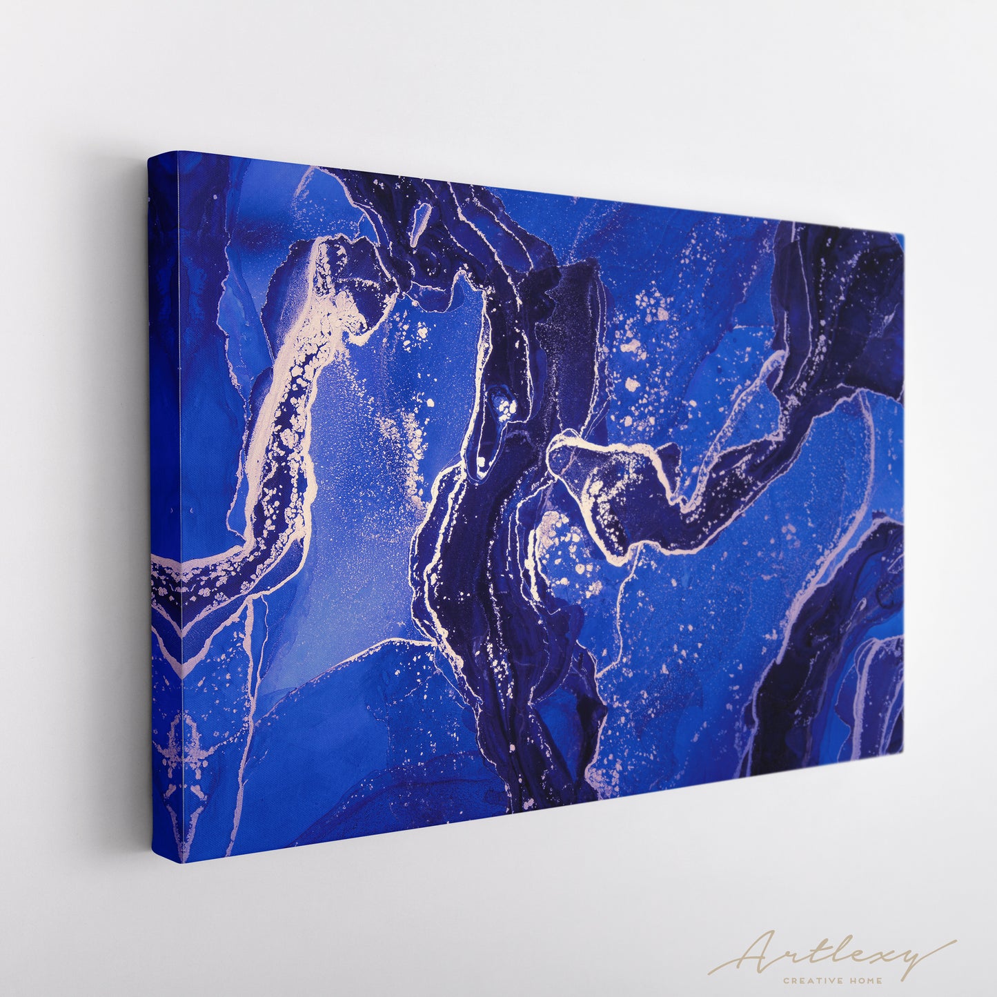 Luxury Abstract Blue Marble Canvas Print ArtLexy   