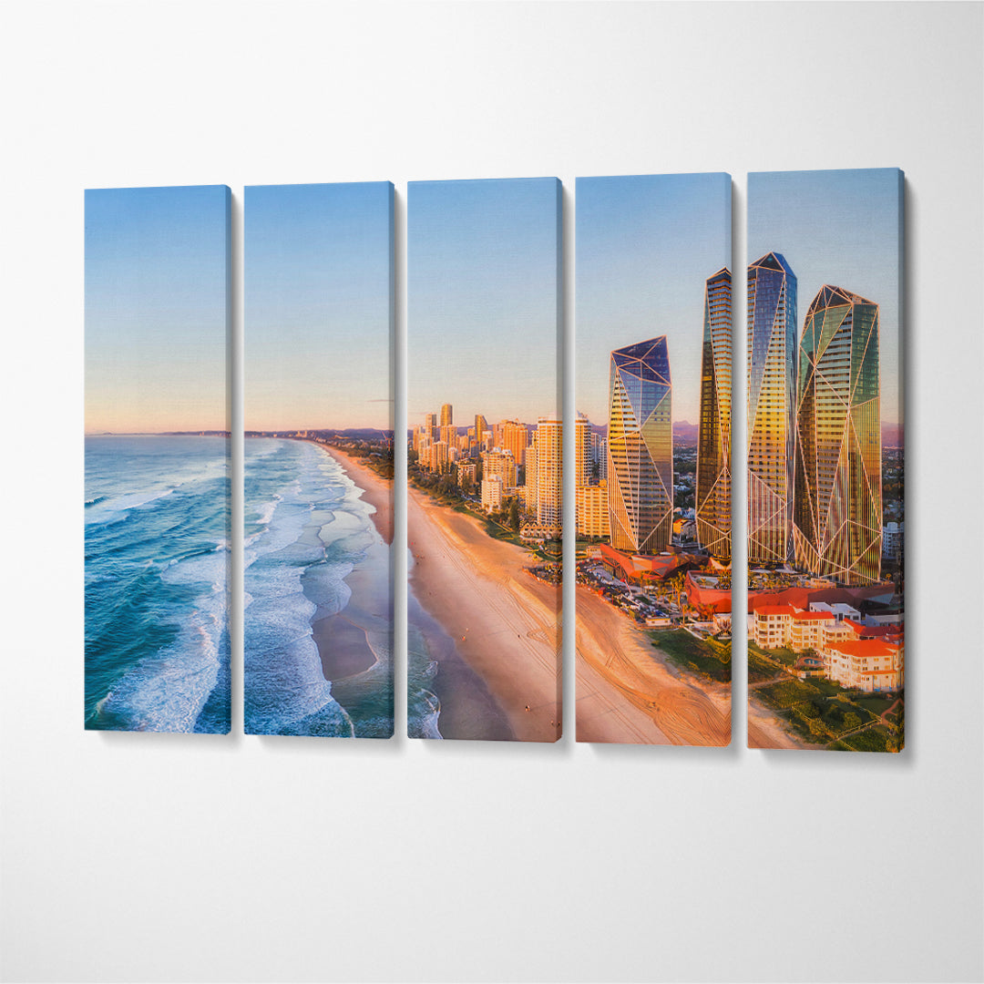 Surfers Paradise Australia Gold Coast Canvas Print ArtLexy 5 Panels 36"x24" inches 