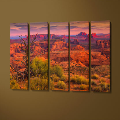 Hunts Mesa Monument Valley Arizona Canvas Print ArtLexy 5 Panels 36"x24" inches 