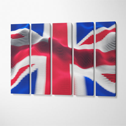 Abstract United Kingdom Flag Canvas Print ArtLexy 5 Panels 36"x24" inches 