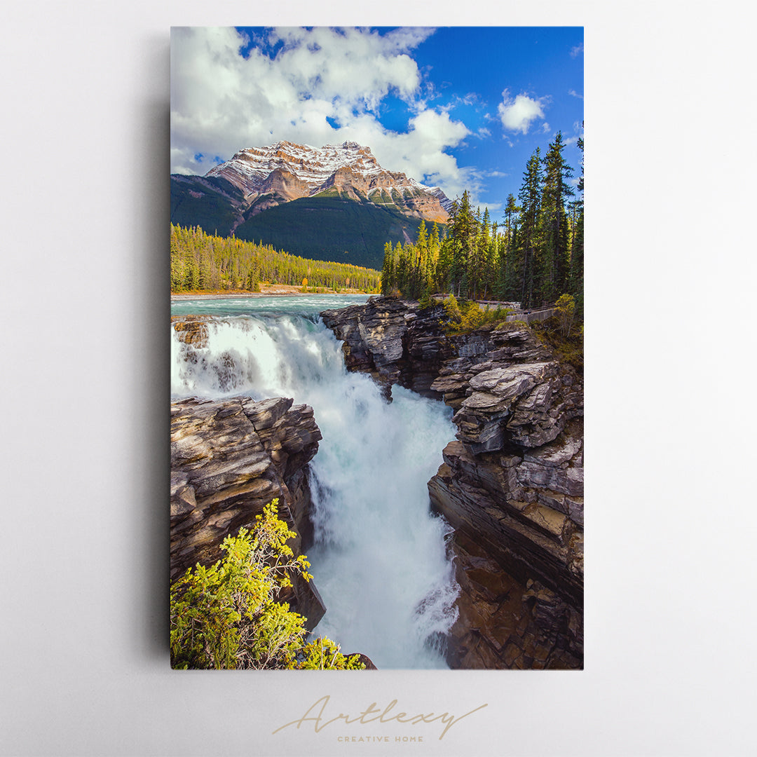 Athabasca Falls in Jasper Park Canada Canvas Print ArtLexy   