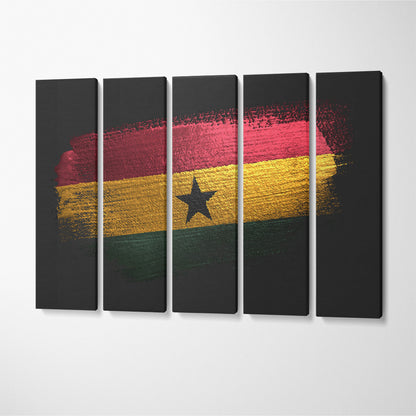 Ghana Flag Canvas Print ArtLexy 5 Panels 36"x24" inches 