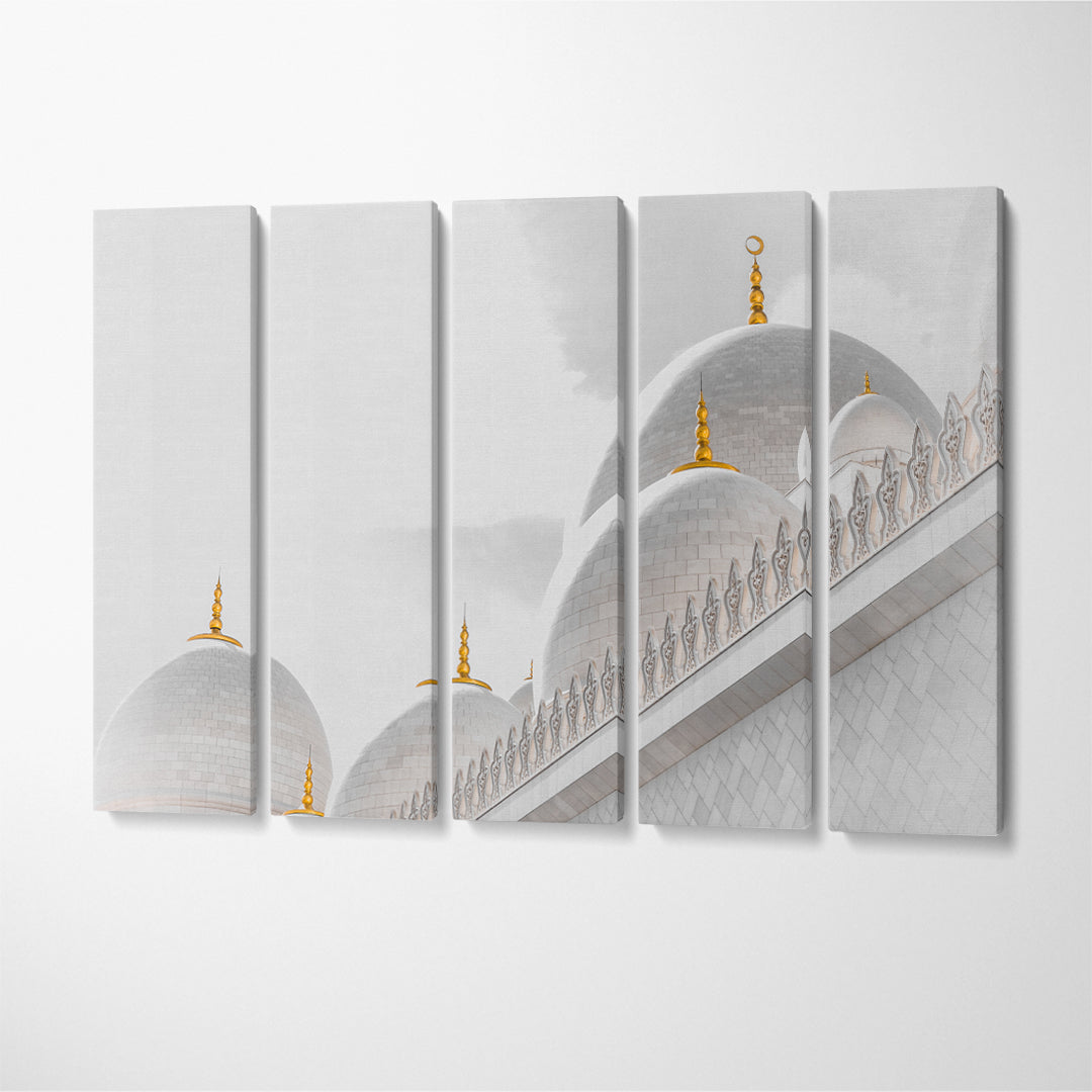 Abu Dhabi Grand Mosque Canvas Print ArtLexy 5 Panels 36"x24" inches 