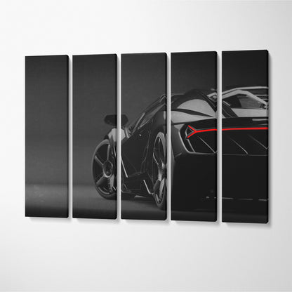 Black Sports Car Canvas Print ArtLexy 5 Panels 36"x24" inches 