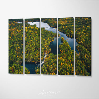 Beautiful Autumn Forest Oulanka National Park Finland Canvas Print ArtLexy   