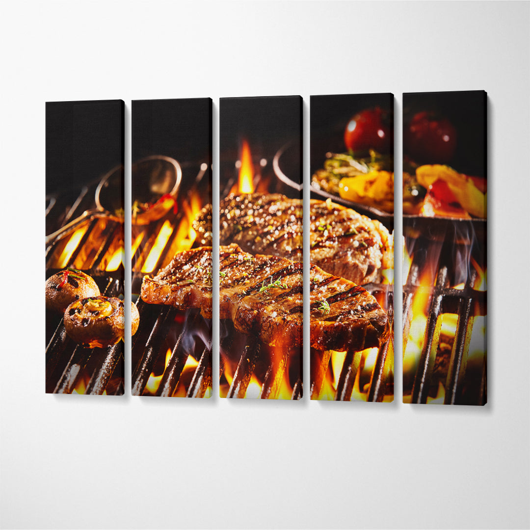 Rump Steak Canvas Print ArtLexy 5 Panels 36"x24" inches 