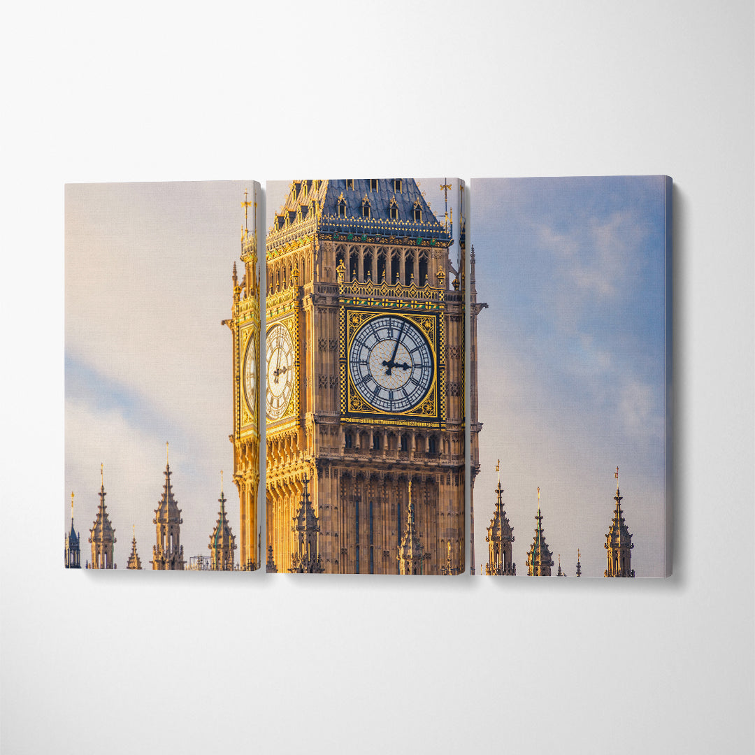 Big Ben Canvas Print ArtLexy 3 Panels 36"x24" inches 