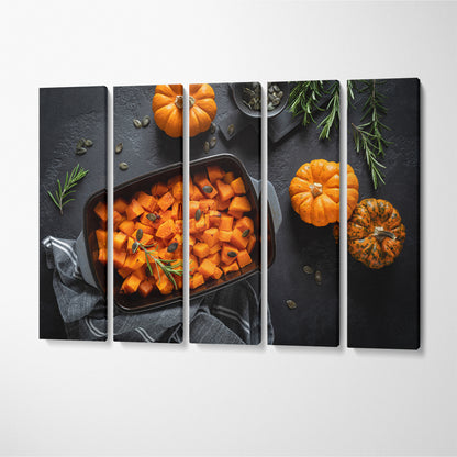 Baked Pumpkin Slices Canvas Print ArtLexy 5 Panels 36"x24" inches 