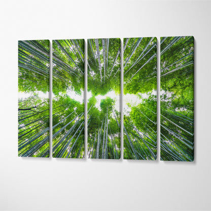 Arashiyama Bamboo Forest Kyoto Japan Canvas Print ArtLexy 5 Panels 36"x24" inches 