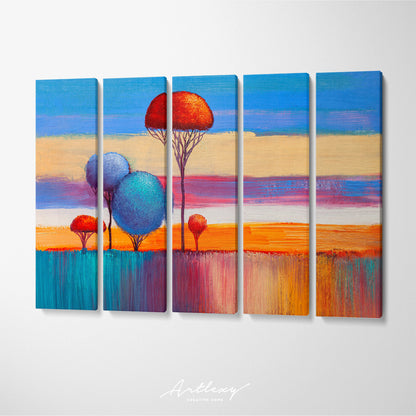 Colorful Landscape with Trees Canvas Print ArtLexy   