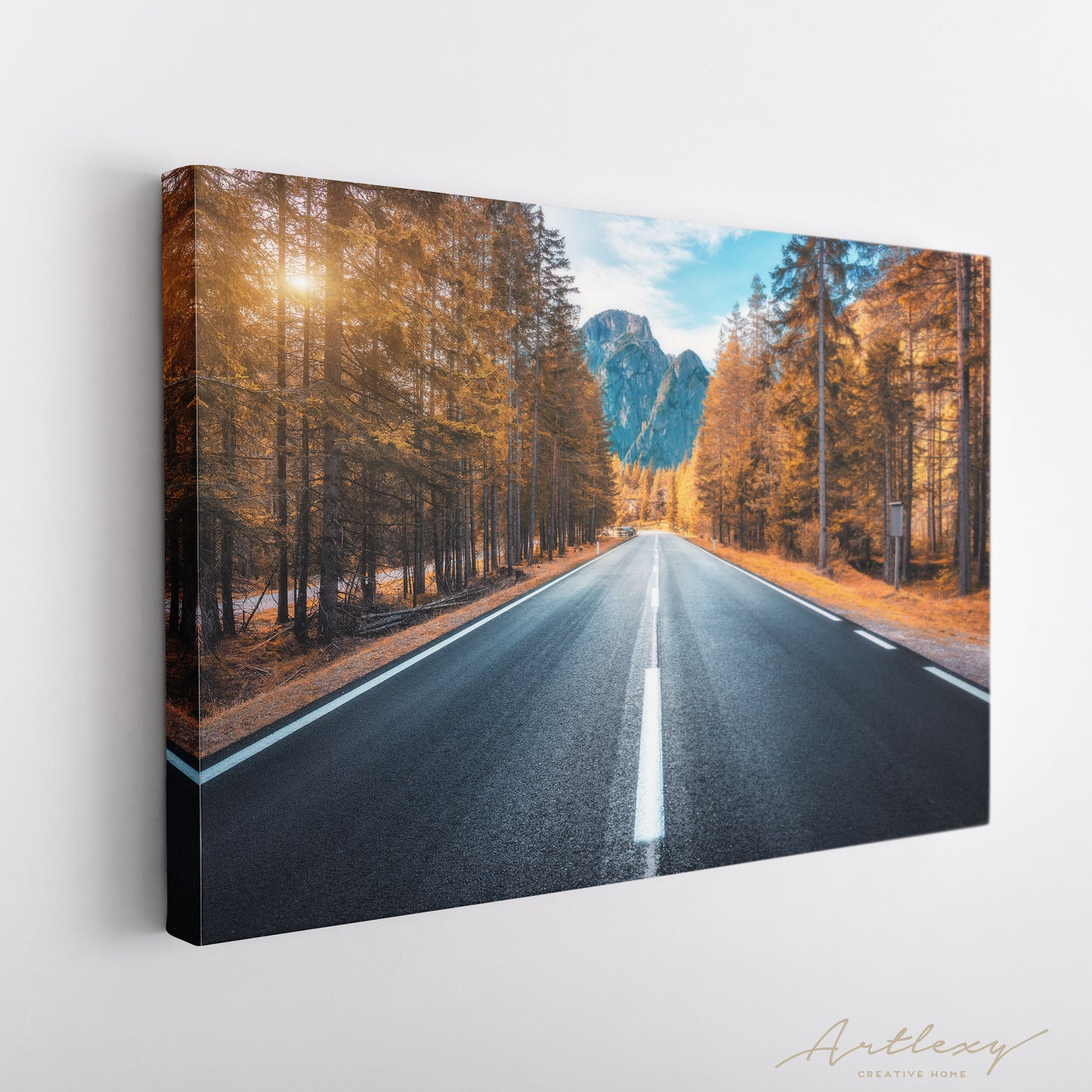 Road in Autumn Forest Canvas Print ArtLexy   