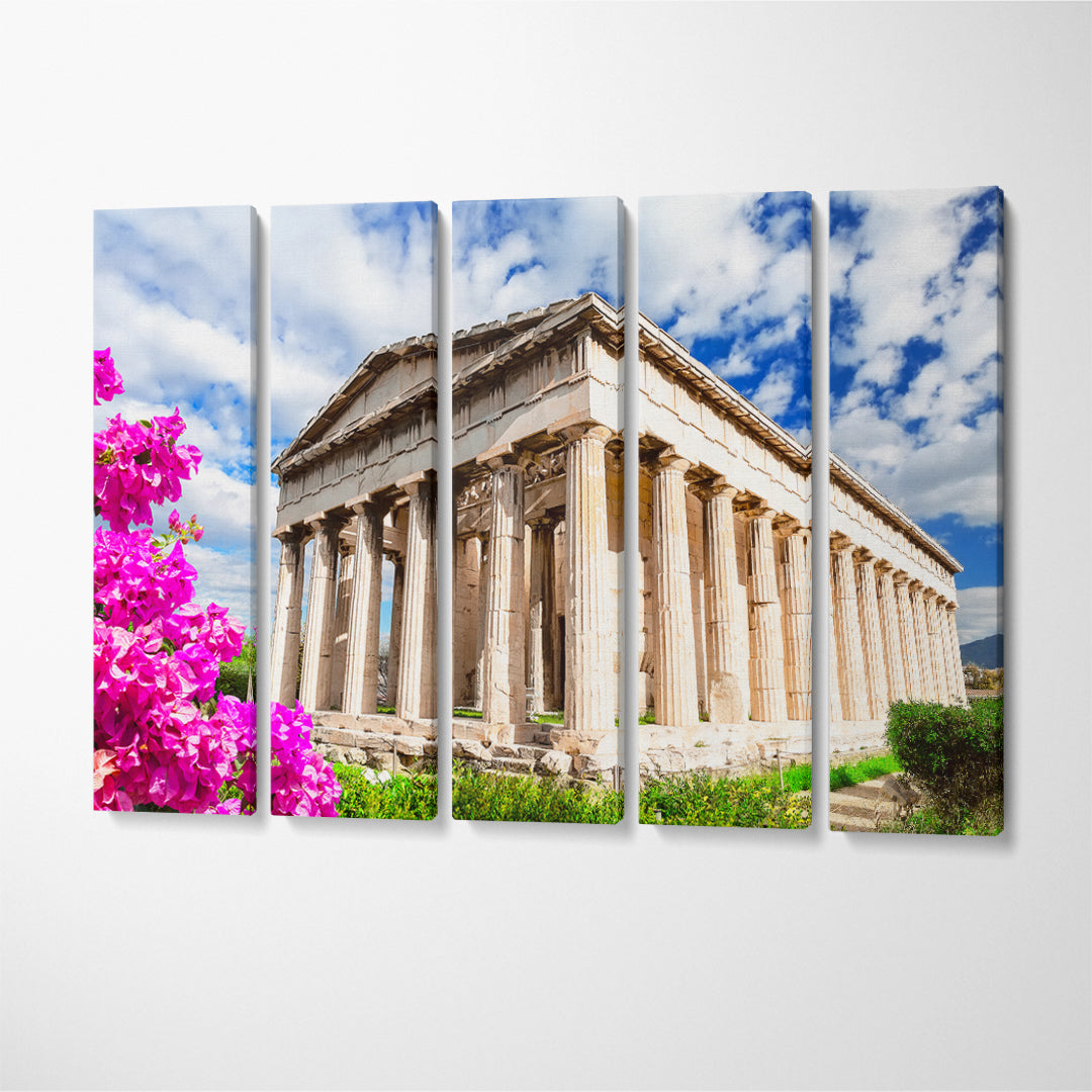 Ancient Greek Ruins Temple of Hephaestus Athens Greece Canvas Print ArtLexy 5 Panels 36"x24" inches 