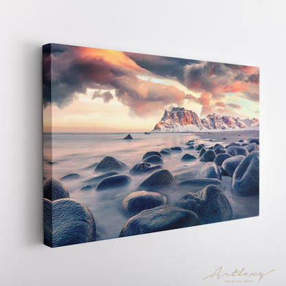 Uttakleiv Beach Lofoten Island Norway Canvas Print ArtLexy   