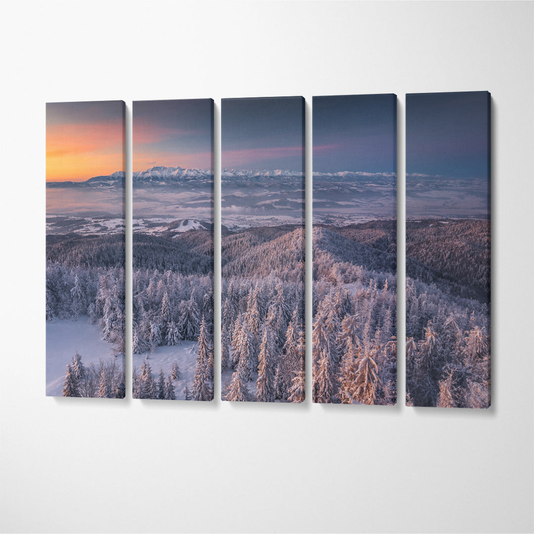 Beautiful Winter Landscape Canvas Print ArtLexy 5 Panels 36"x24" inches 