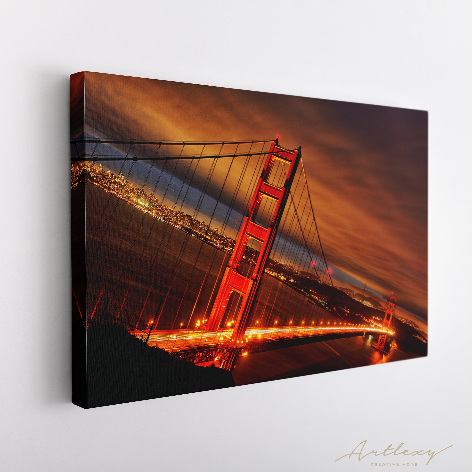 Golden Gate Bridge San Francisco at Night Canvas Print ArtLexy   