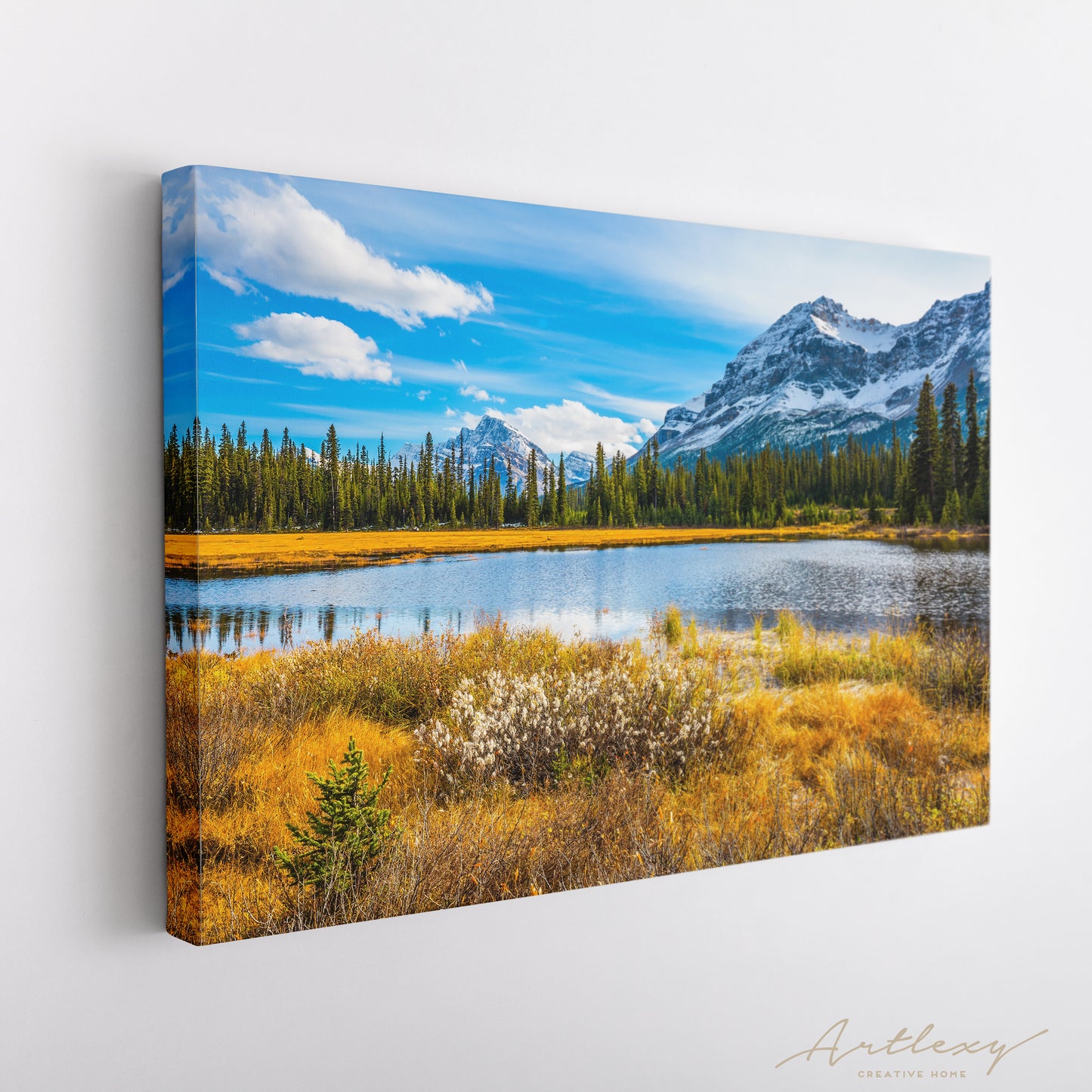Canada Landscape with Mountains and Forest Canvas Print ArtLexy   