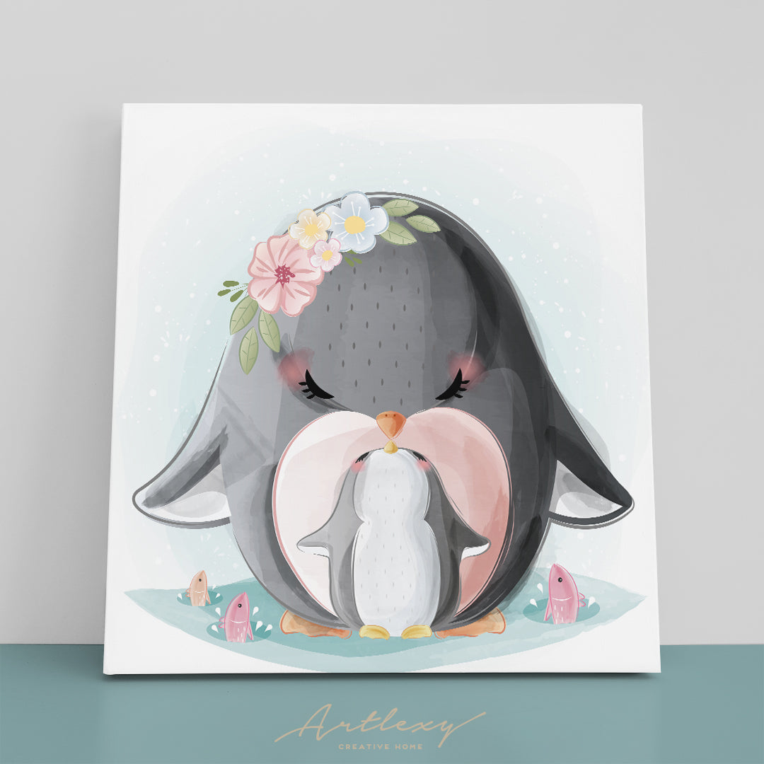 Lovely Penguins Canvas Print ArtLexy   